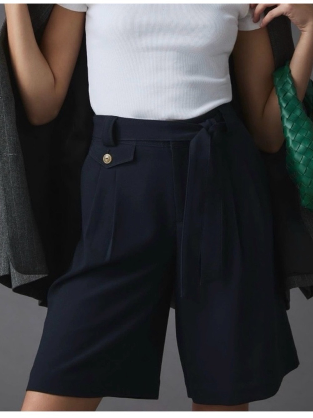 Maeve Navy Relaxed Trouser Shorts